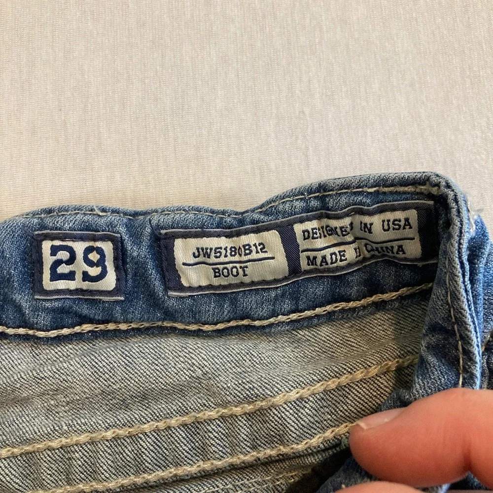 Miss Me Bootcut Jeans 29 (28x31.5) Medium Wash Embellished Distressed JW5180B12